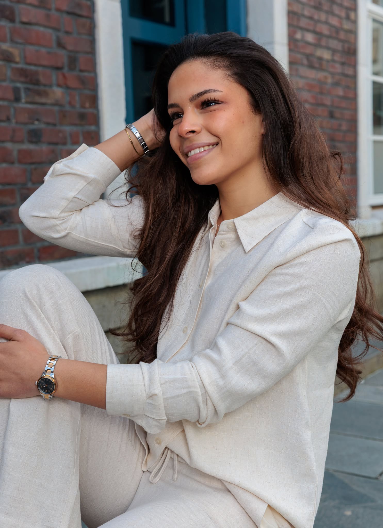 Viva lin skjorte - Beige/ Sand